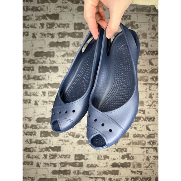 Crocs | women blue rubber slip on loafers - Picture 1 of 6